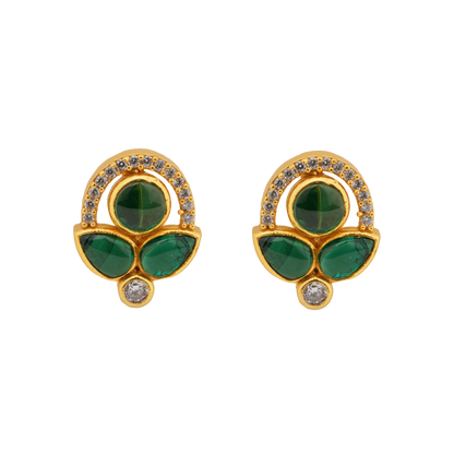 Mayura Emerald Cluster Studs