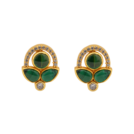 Mayura Emerald Cluster Studs