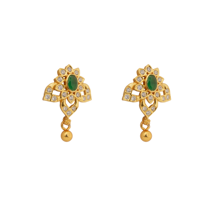 Emerald Bloom Antique Drop Studs