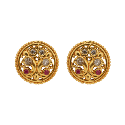 Twin Peacock Antique Studs