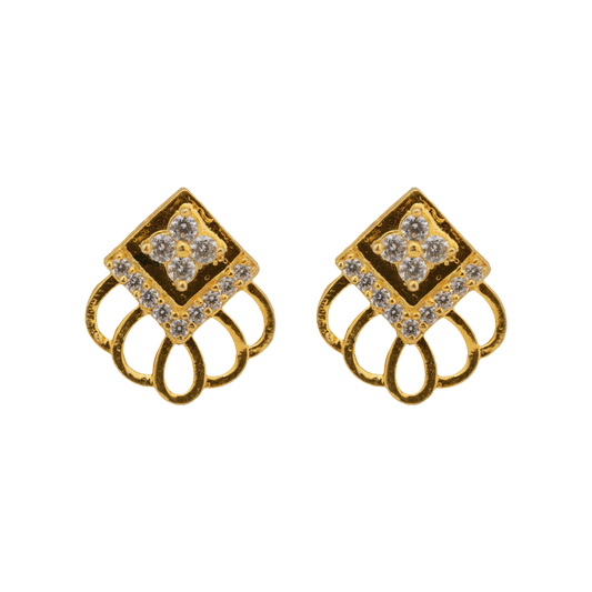 Art Deco Diamond Crest Studs