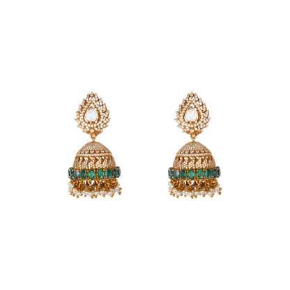 Maharani Emerald Crown Jhumka