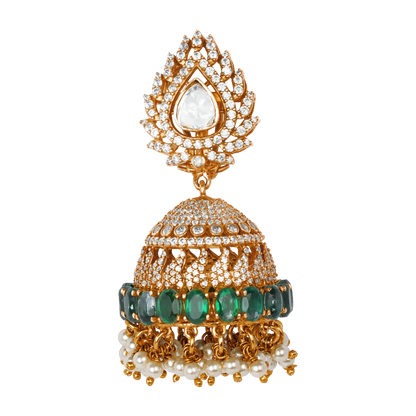 Maharani Emerald Crown Jhumka