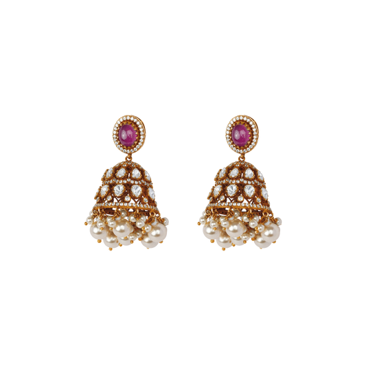 Royal Rouge Kundan Jhumka