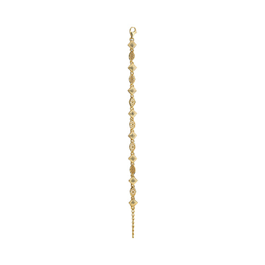 Regal Spiral Gold Bracelet with Matte-Finish Diamond Motifs