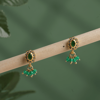 Emerald Blossom Drop Earrings