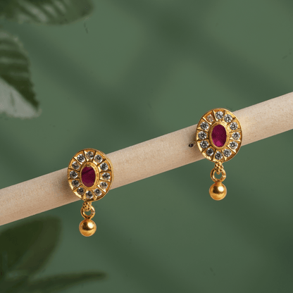 Regal Radiance Ruby Drop Earring