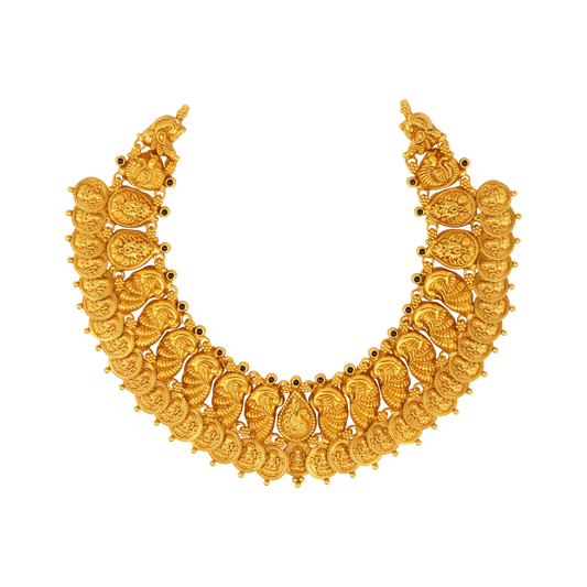 Peacock Grandeur Antique Gold Necklace