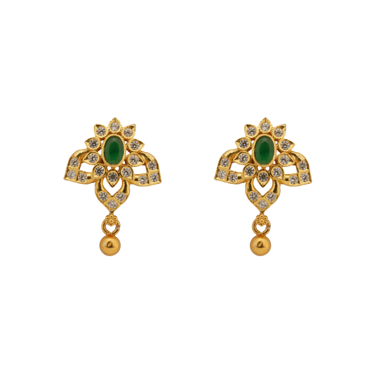 Emerald Bloom Antique Drop Studs