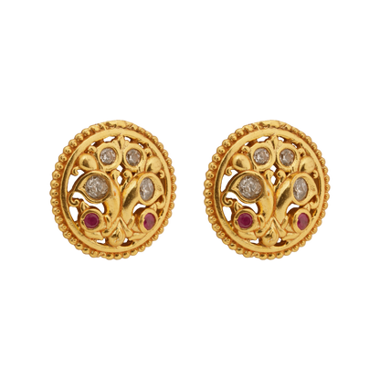 Twin Peacock Antique Studs