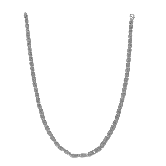 GlacierBead Silver Chain – Sculpted Elegance in Every Link