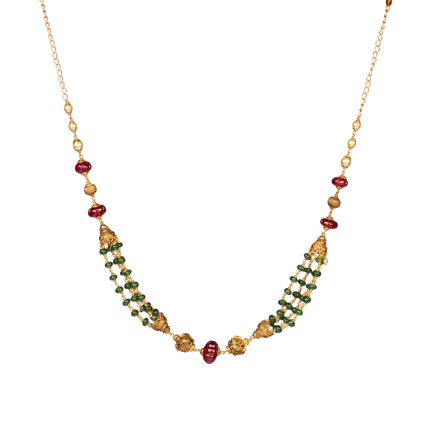 Ruby Harvest Beads Necklace