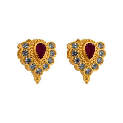 Heritage Ruby Crest Studs