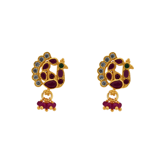 Mayura Ruby Charm Pendant – Right-Facing Edition