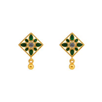 Emerald Blossom Kite Earrings