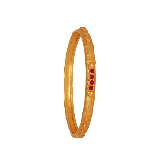 Crimson Charm Gold Bangle