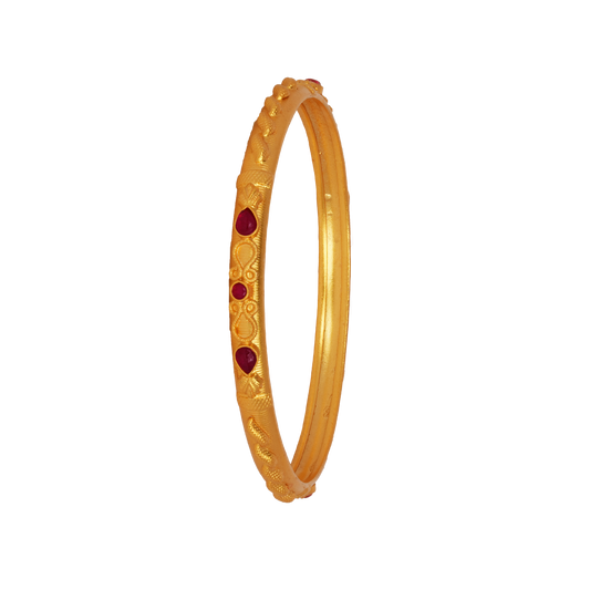 Ruby Embrace Gold Bangle