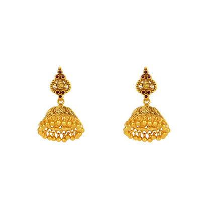 Victor Ruby Bloom Temple Jhumka