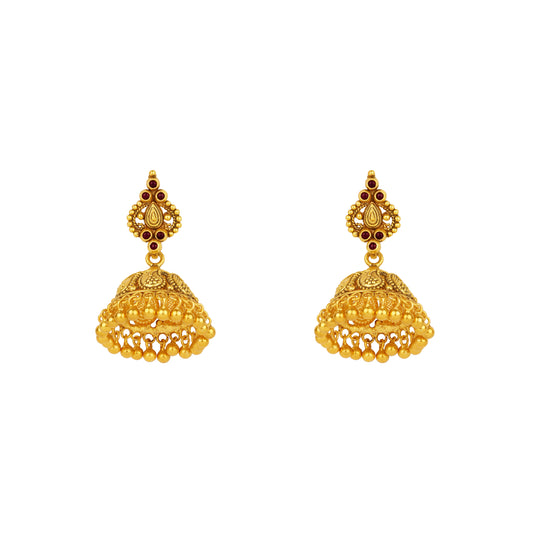 Victor Ruby Bloom Temple Jhumka