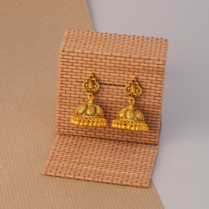 Victor Ruby Bloom Temple Jhumka