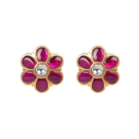 Ruhani Ruby Bloom Studs