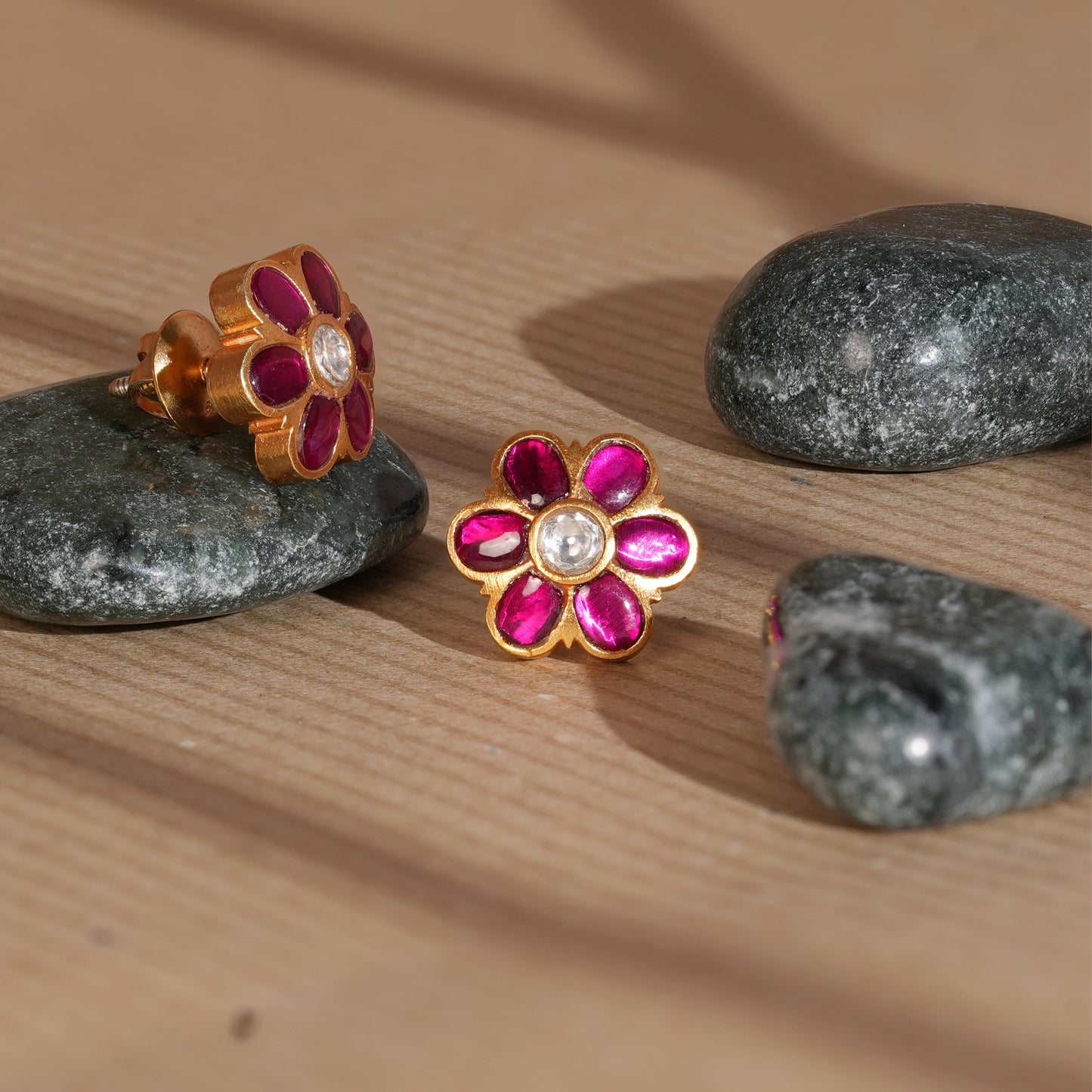 Ruhani Ruby Bloom Studs