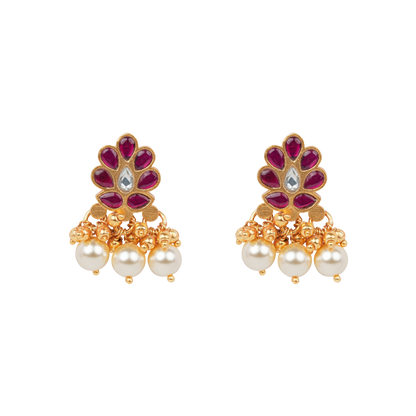 Peacock Plum Ruby Stud