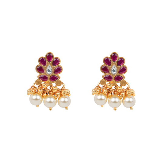 Peacock Plum Ruby Stud