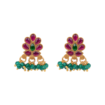 Peacock Plume Chand Studs