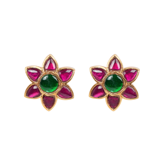 Padma Studs with Antique Gold Finish