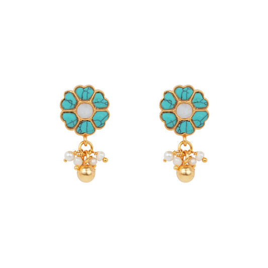 Turquoise Charm Blossom Stud