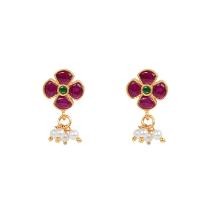 Ruby Petal Pearl Drops