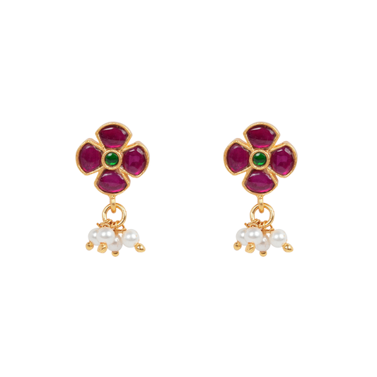 Ruby Petal Pearl Drops