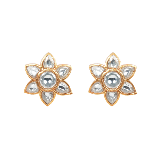 Nitya Kundan Lotus Studs