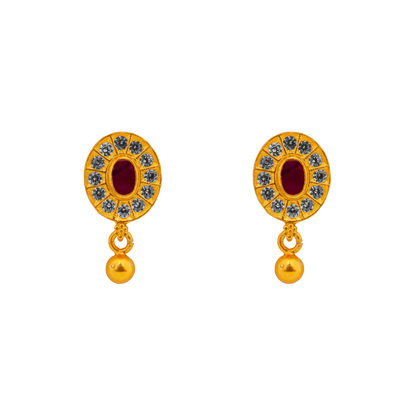 Regal Radiance Ruby Drop Earring