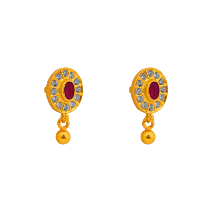 Regal Radiance Ruby Drop Earring