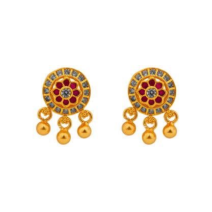 Chandrika Round Drop Earring