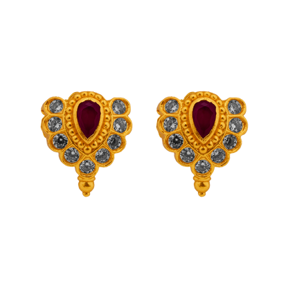 Heritage Ruby Crest Studs