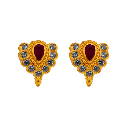 Heritage Ruby Crest Studs