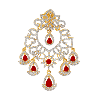 Verdant Grace Emerald Drop & Diamond Encrusted Chandbali